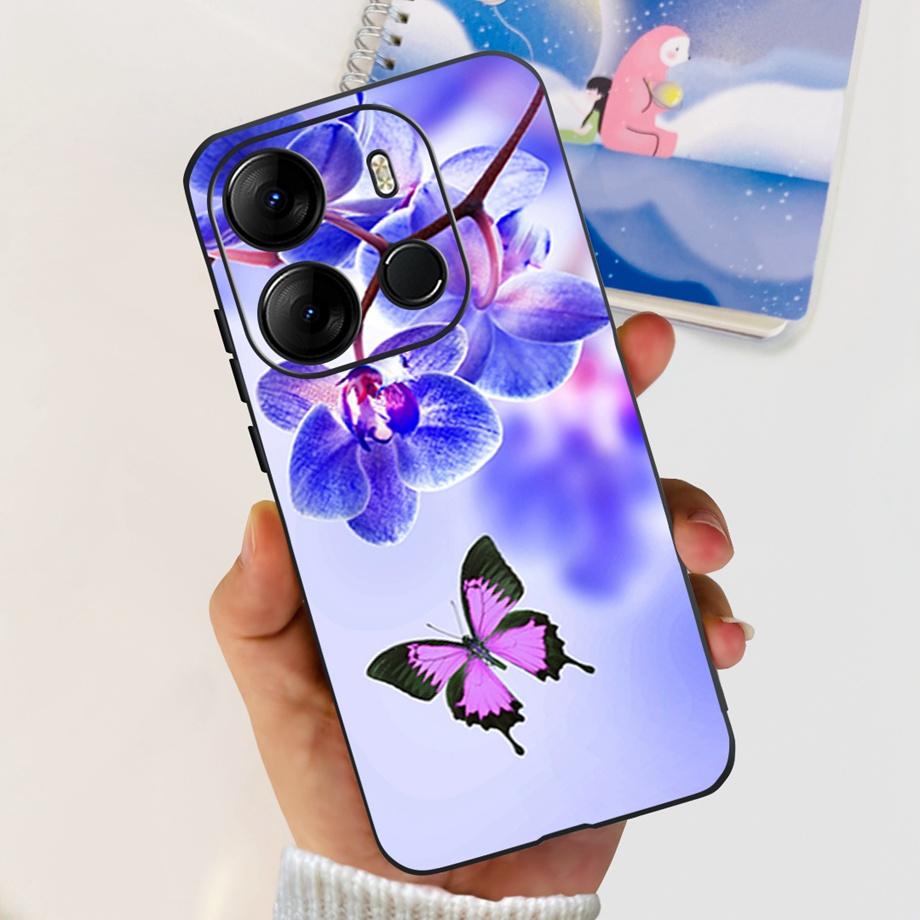 For Tecno Spark GO 2023 BF7n Phone Case Tecno Pop 7 Pro BF7 Pop7 Back Cover Matte Soft Silicone Coque Fundas Oil Flower Heart
