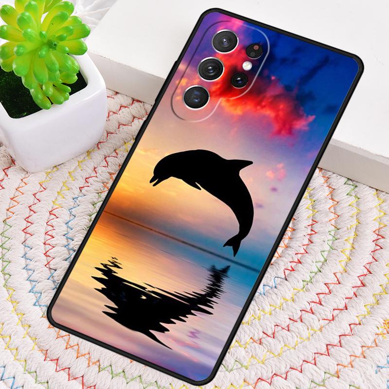 Cute Blue dolphin Sea Phone Case for Samsung Galaxy note 10 pro S26 Ultra S23 S24 FE S25 S21 S22 PLUS shockproof Cove