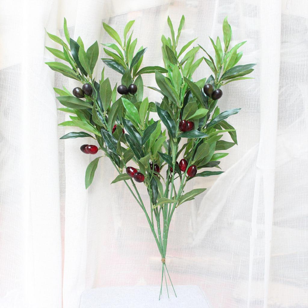 Artificial Olive Branch Greenery Stem 22.8 Inch Faux Olive Leaves Branch for Vase Decor Wedding Table Centerpiece