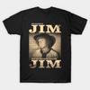 Men Black Print T-shirt My Name Is Jim No-Cut Transfer Paper Print Cotton Tshirt