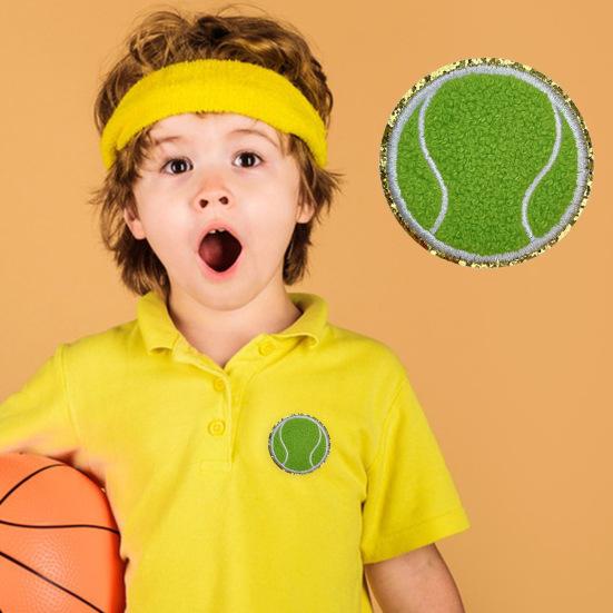 Iron-on Baseball Embroidered Patch Sticker Tear-Resistant Wrinkle-Free Football Volleyball Basketball Applique Patches with Hot Melt Adhesive