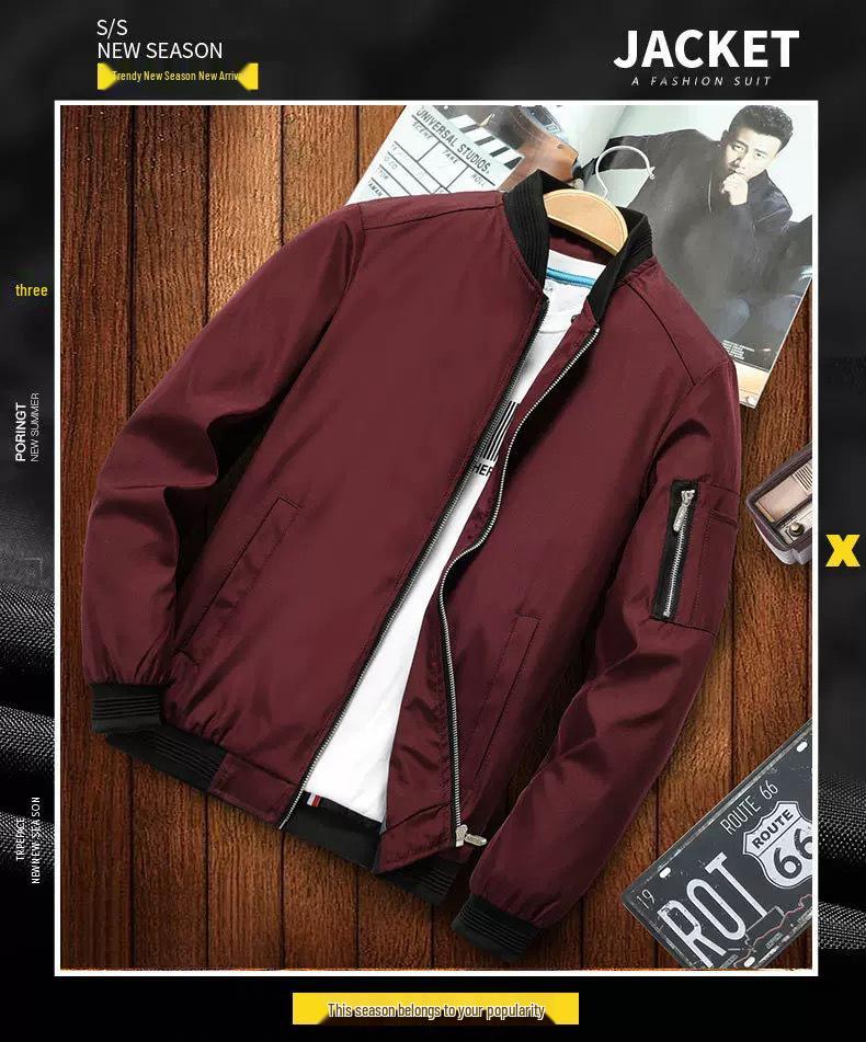 European Autumn Men's Korean Style Casual Baseball Jacket - Trendy & Versatile for Middle-Aged and Young Men