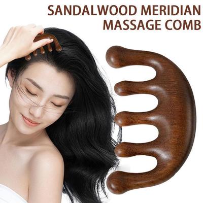 Five-tooth Sandalwood Massage Comb Head Therapy Meridian Wooden Comb Acupuncture Head Comb Poin O6O0