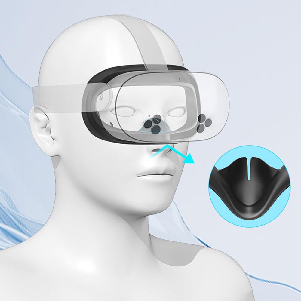 Silicone VR Face Cover with Anti-Leakage Nose Pad VR Silicone Mask Cover Protective Eye Pad for Meta Quest 3S VR Accessories