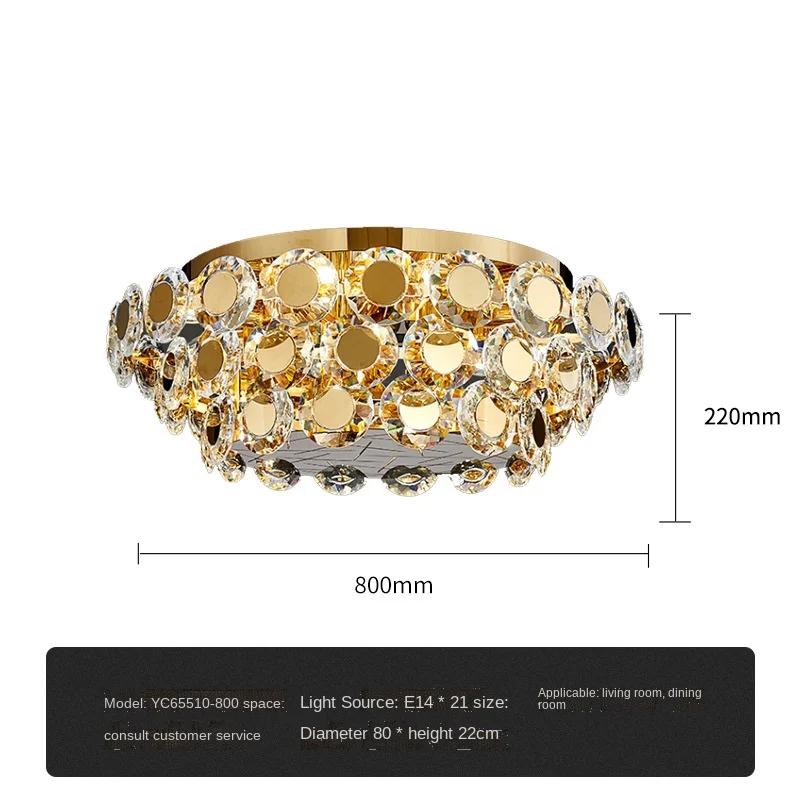 Living room lamp crystal ceiling lamp simple and generous home  bedroom lamp three-color dimming