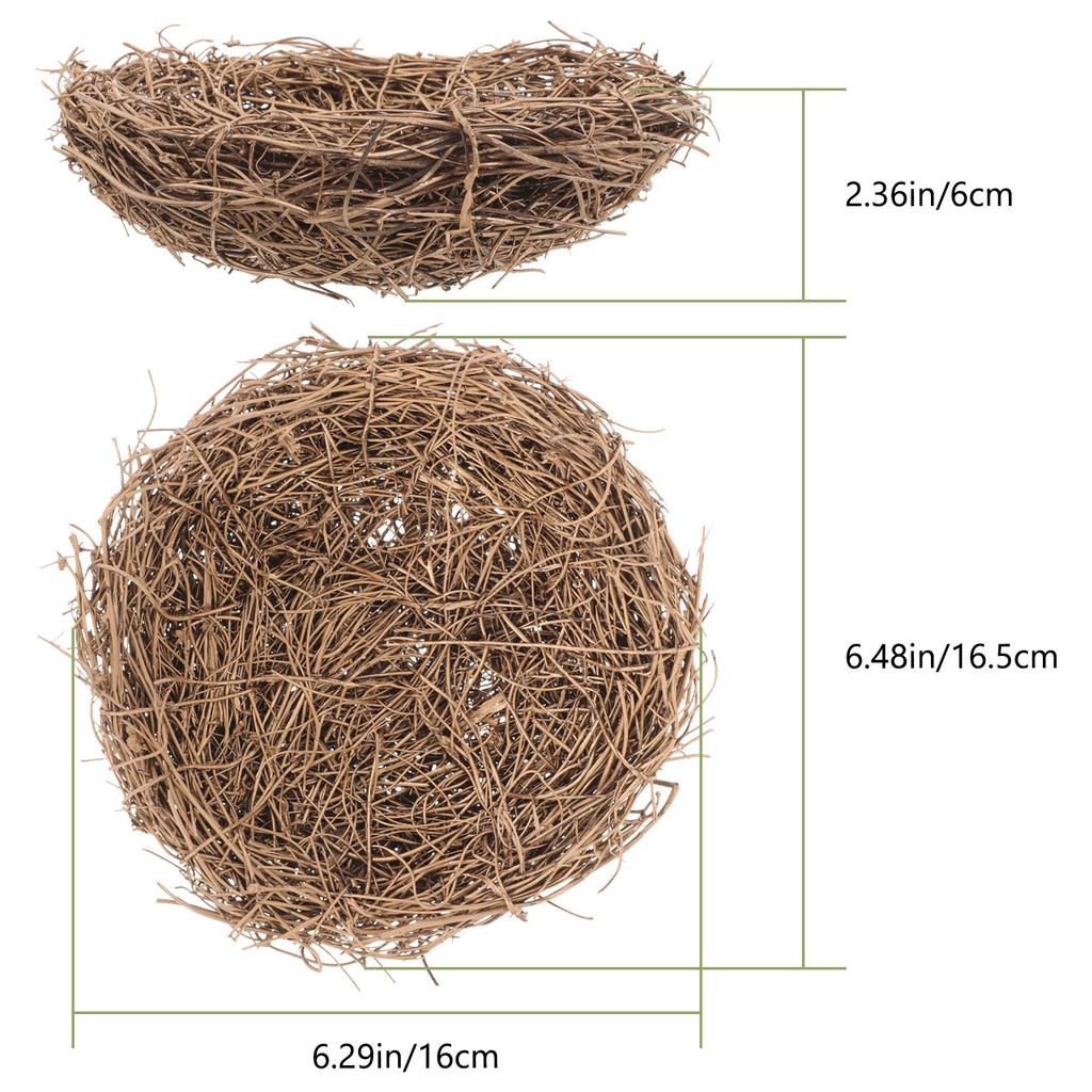 Artificial Rattan Bird Nest Ornament Decorative Spring Nest Photo Prop for Easter Party Home Garden Decoration Craft Project