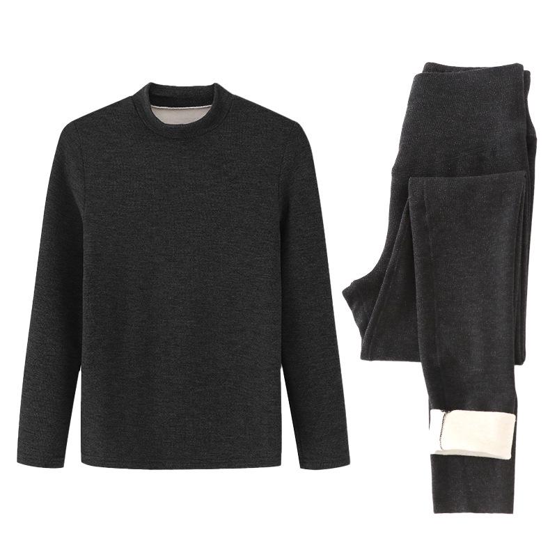 

Женский теплый бархатный комплект нижнего белья: Немецкий кашемир и шелк, полувысокий воротник, идеально подходит для осени и зимы. XL