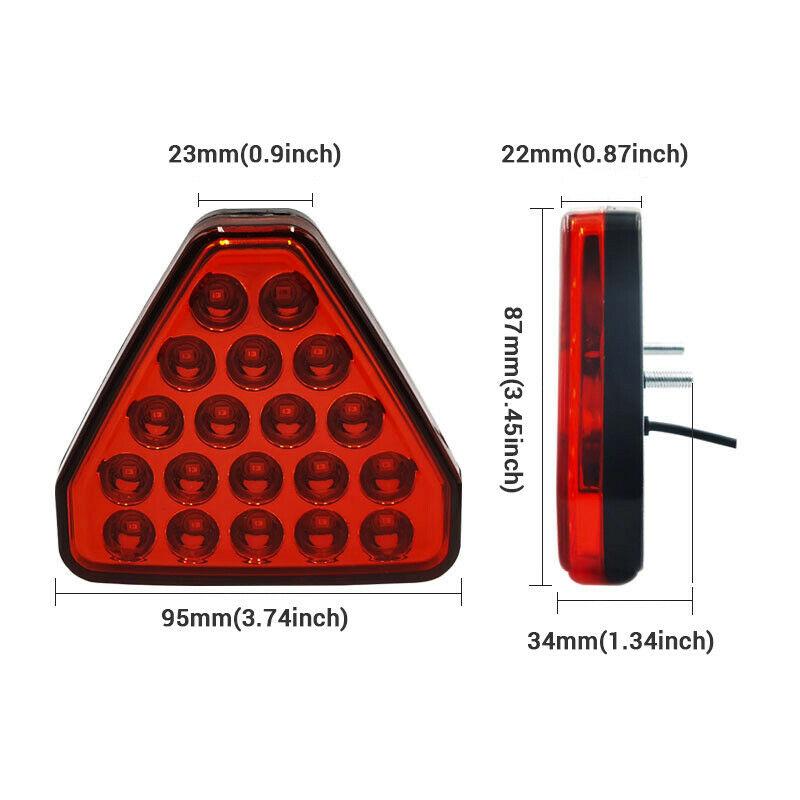 Cover Universal F1 Style 19 LED Strobe Rear Stop Tail Lamp Triangle Brake Light Red Car Accessory A