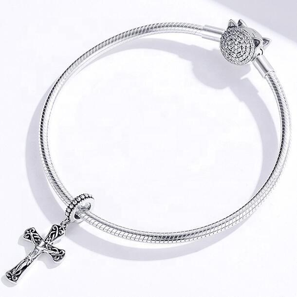 High Quality Women 925 Sterling Silver Cross Charm Necklaces Fine Jewelry Making