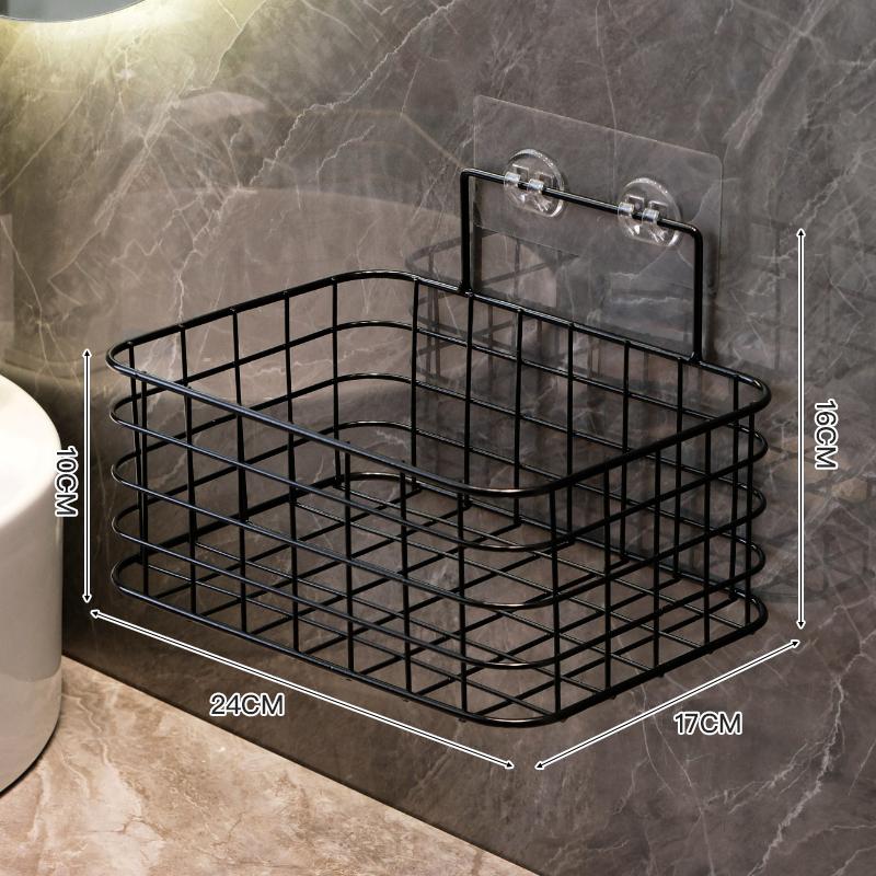 

Bathroom storage rack wall mounted washbasin storage rack bathroom cosmetics storage box bathroom shelves accessories чёрный