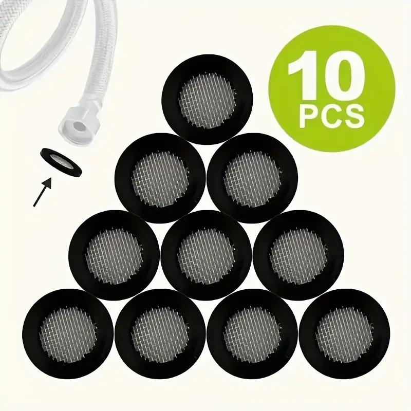 10PCS Rubber Gasket Hose Washer Seal O-Ring Flat Gaskets Filter Net Garden Shower Head Fit For Garden Hose Water Faucet