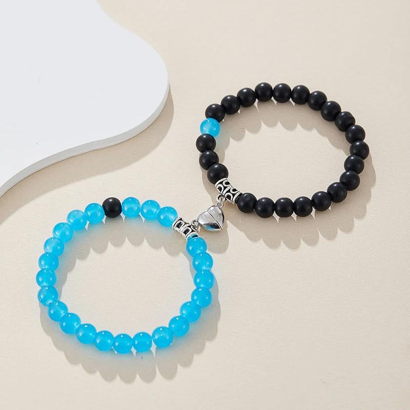 New Fashion Trend Love Heart Magnetic Bracelet 2 Pieces / Set of Men and Women Couples Personalized Party Accessories Gift