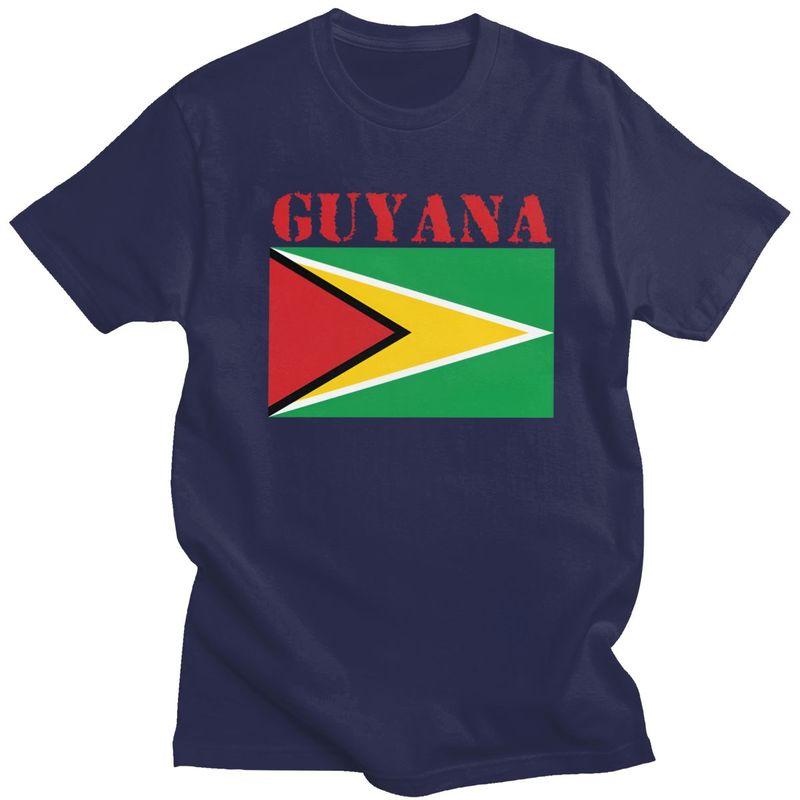 Custom Male Guyana Flag T Shirt Short Sleeves Cotton Tshirt Classic Tshirt Casual Tee Slim Fit Clothing