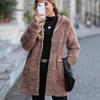 2025 Autumn Winter New Women's Fleece Coat Loose Hooded Long Cardigan Fluffy Outerwear for Women
