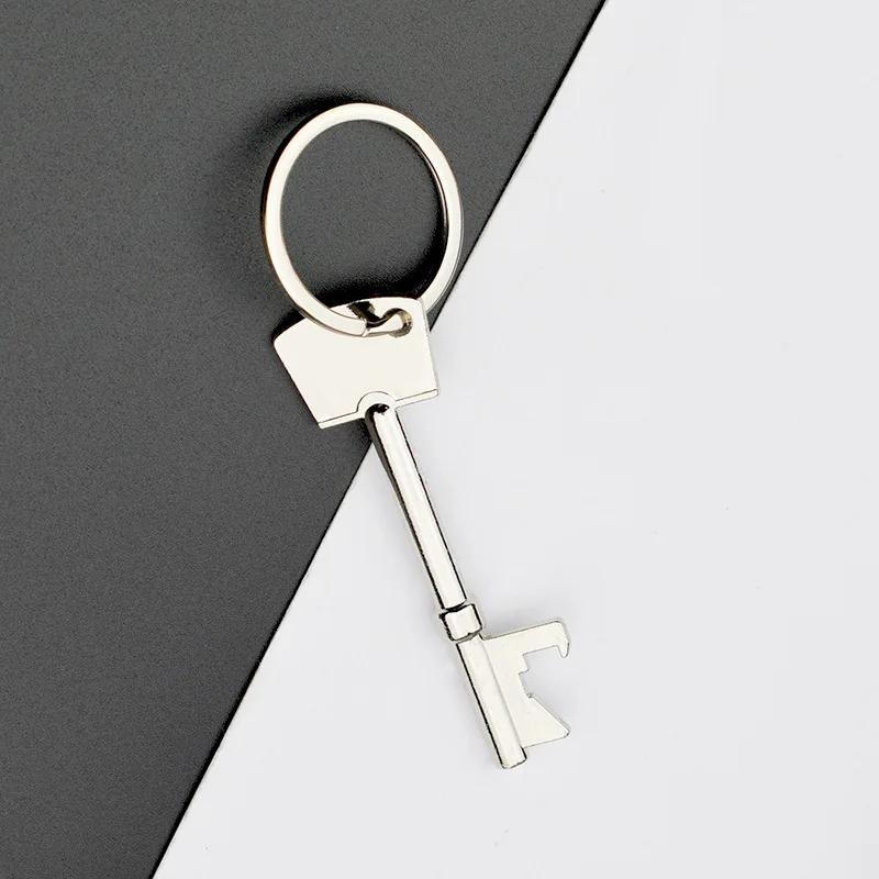 Key Portable Bottle Opener Beer Bottle Can Opener Hangings Ring Keychain Kitchen Tool Simulated Metal Key Keychain Bottle Opener