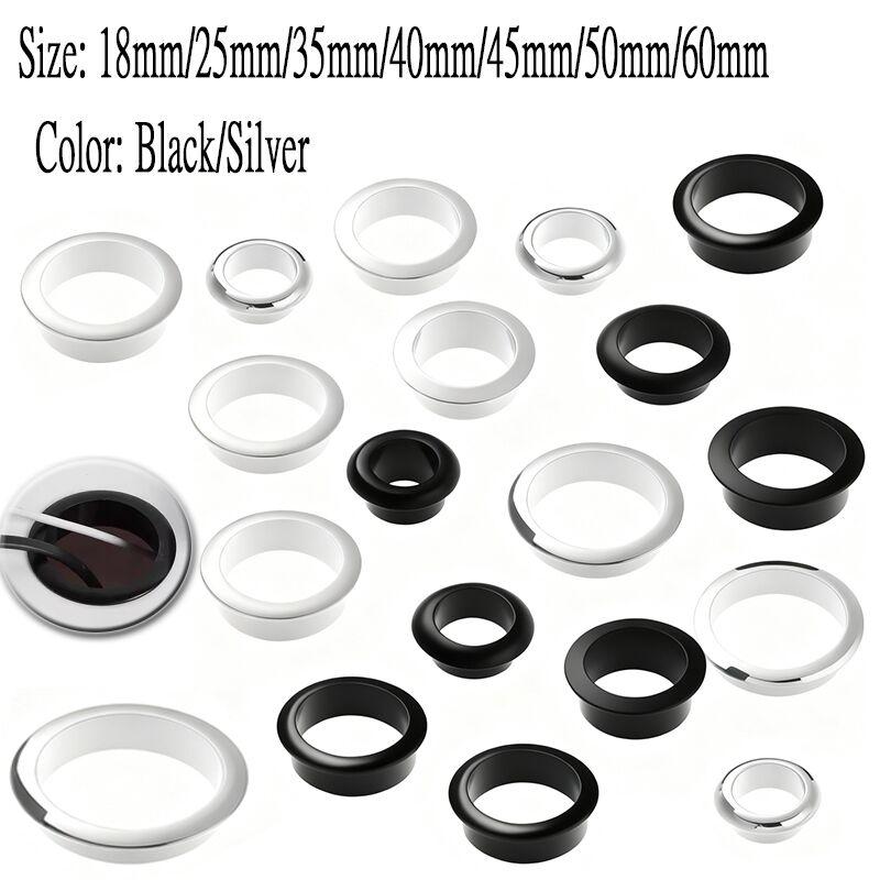 Computer Desk Cable Management Grommet,Zinc Alloy Wire Hole Cover Plate with Brush, for Office Furniture Cabinet Vent Outlet
