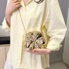 Fashion small fresh personalized flower pvc glossy women's chain small square bag 24 summer new shoulder messenger bag