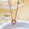Roestvrij Staal Elegante Dubbele Laag Liefdesslot Bottenketting Damesketting Lichte Luxe Veelzijdige Modieuze Ketting Nieuw