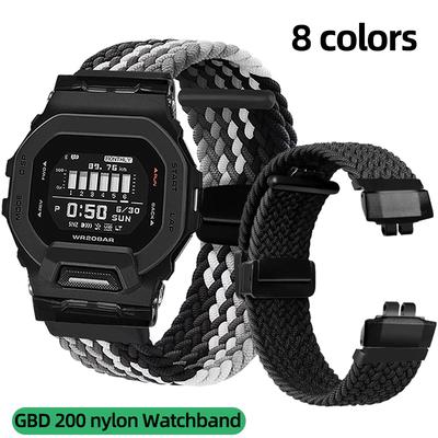 GBD 200 Uhrenarmband Für G-SHOCK Casio 3506 GBD-200-1A GBD-200RD-4 Gewebtes Nylon-Uhrenarmband Magnetischer Faltschließen-Herrenarmband