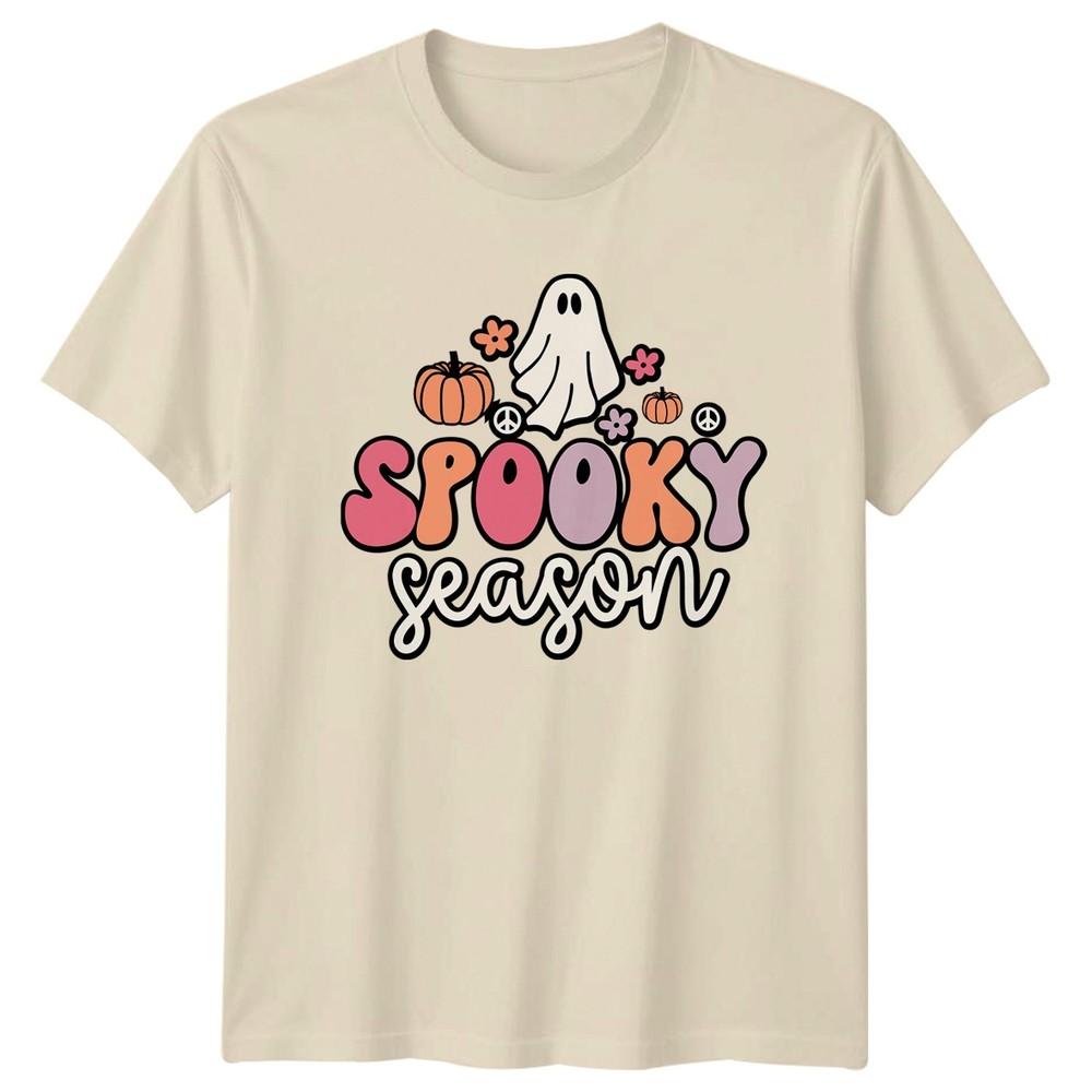Spooky Season Unisexs TShirt Retro Ghost Halloween Gift For Her