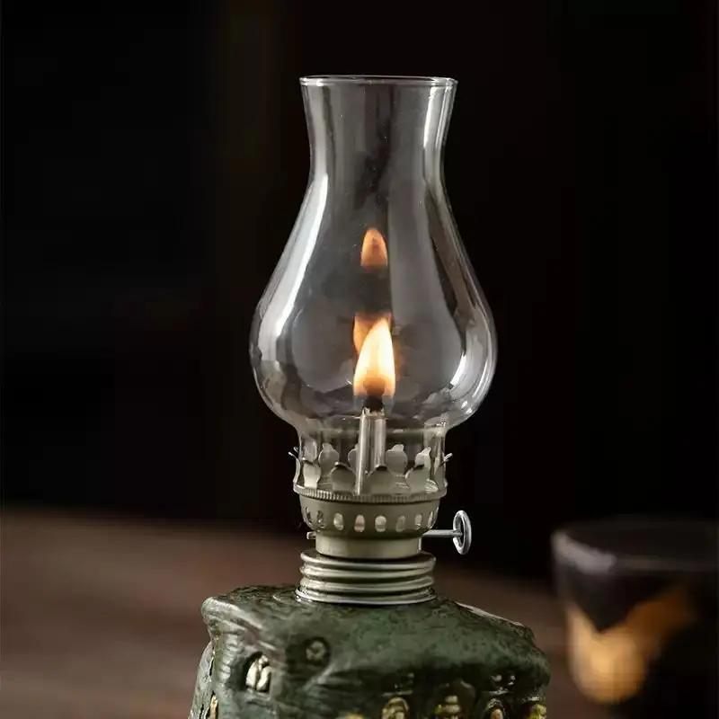 Dunhuang Ceramic Old Style Desk Lamp Household Creative Desktop Decoration Zen Chinese Wind God Bird Imitation Ancient Oil Lamp