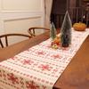 Christmas Table Runner  Vintage Polyester Tassel Triangle Snowflake Party Wedding Kitchen Table Fabric Home Coffee Table Decor