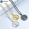 Olympus God Zeus round Pendant Men's Necklace Stainless Steel Ancient Mythology Jewelry Fashionable Titanium Steel Male Acces...