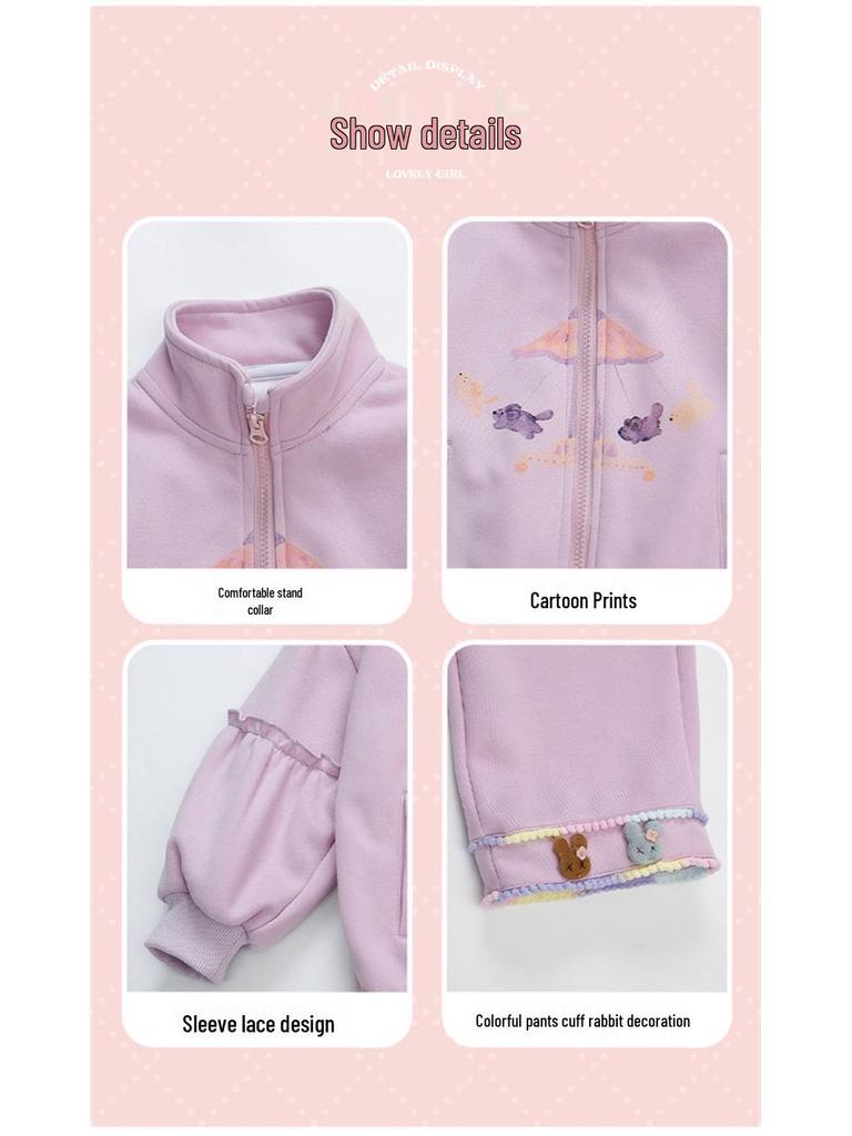 Meng Tang Tang Mädchen Frühlings-Kapuzenpullover-Set: 2026 Neues zweiteiliges Outfit im koreanischen Stil