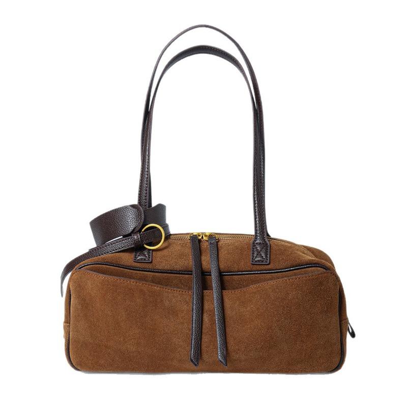 Bowling Bag Commuting Large Capacity Boston Genuine Leather Hand-held Shoulder Bag