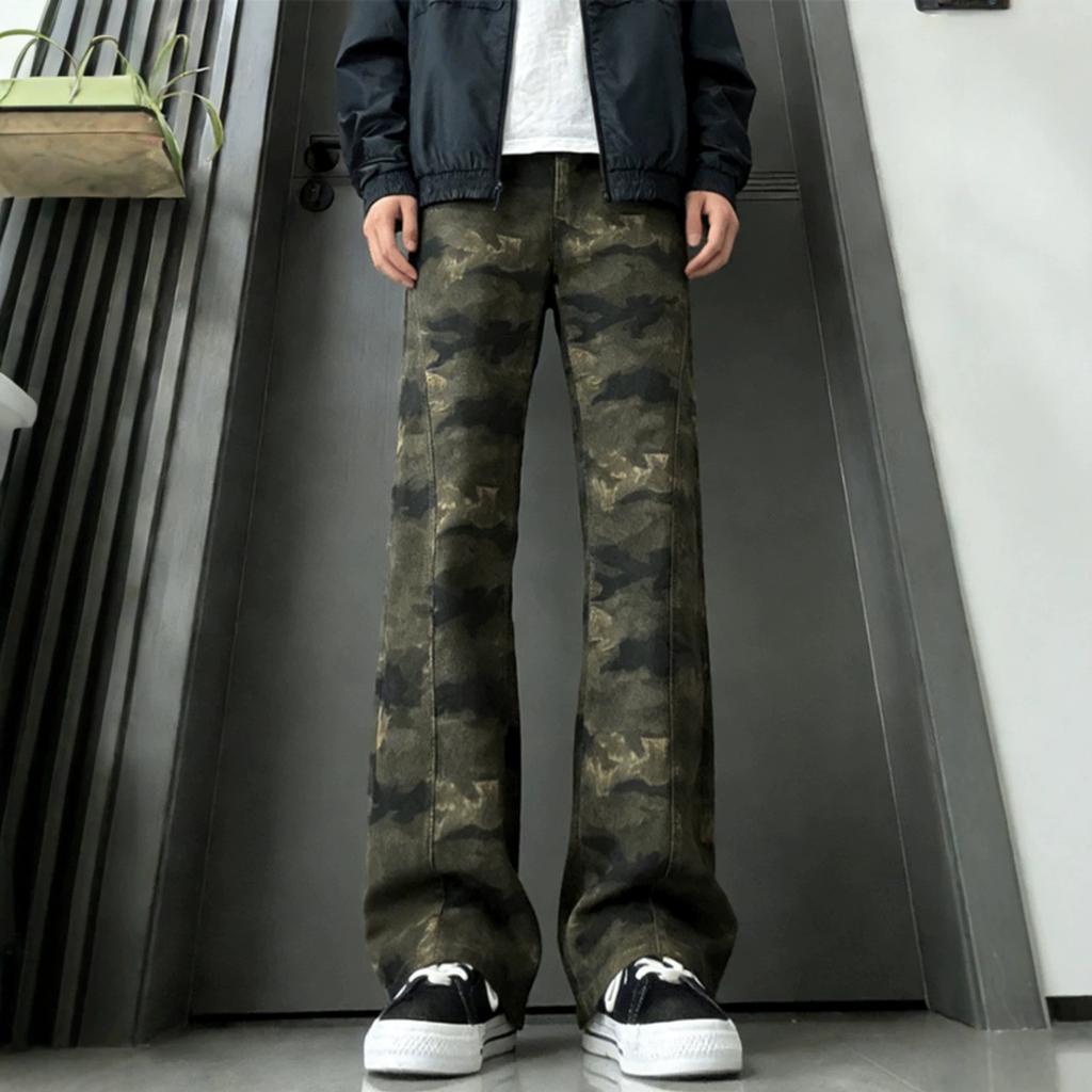 American High Street Camouflage Jeans Men's New Trendy Brand Retro Fashion Loose and Thin Casual Trousers Men's Clothing
