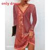 Ethnic Floral Print Lounge Dress With V Neck For Casual Summer Wear