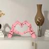 Yousheng Skeleton Love Gesture Statue Resin Heart Shape Hands Sculpture Gothic Heart Skeleton Finger Gesture Figurine Romantic Halloween Gift