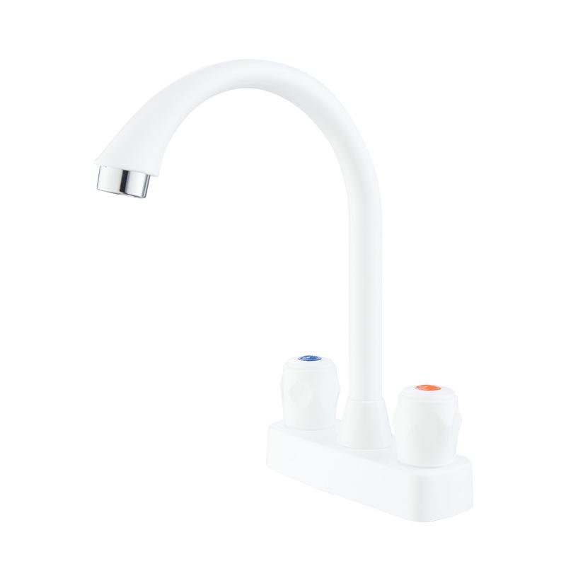 High Arc Dual Handle Copper Core POM Plastic Splash-proof Basin Faucet