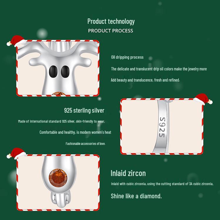 Everly Christmas Reindeer Ear Cuffs: s925 Sterling Silver Cute Earrings for Women