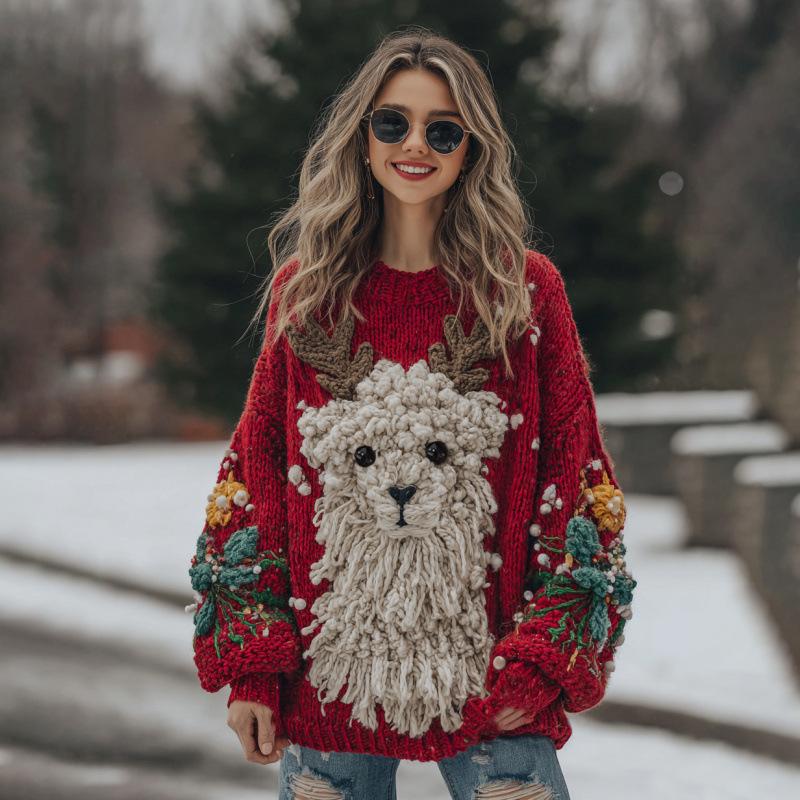 2025 Bestseller: Women's 3D Print Halloween Round Neck Loose Sweatshirt - Soft & Casual