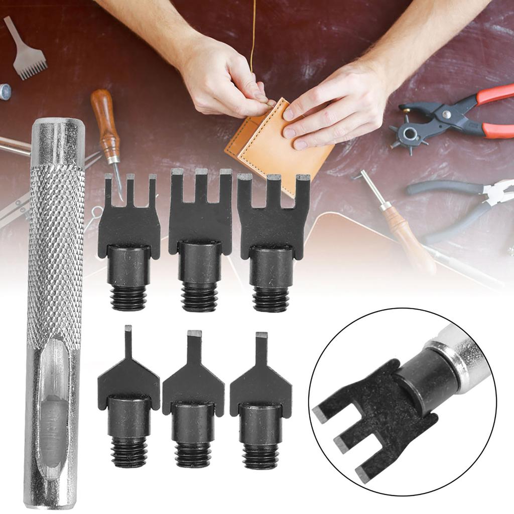 Daltă cu dinți plați Oțel Carbon Distanțiere Piele Perforator Găuri DIY Sculptură Unealtă Perforare Curea