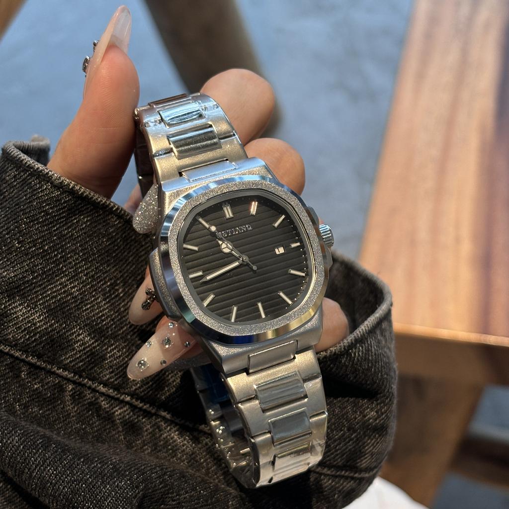 Retro Square Watch Men'S Calendar Mori Steel Belt Business Versatile Casual Luminous Non-Mechanical Quartz Watch