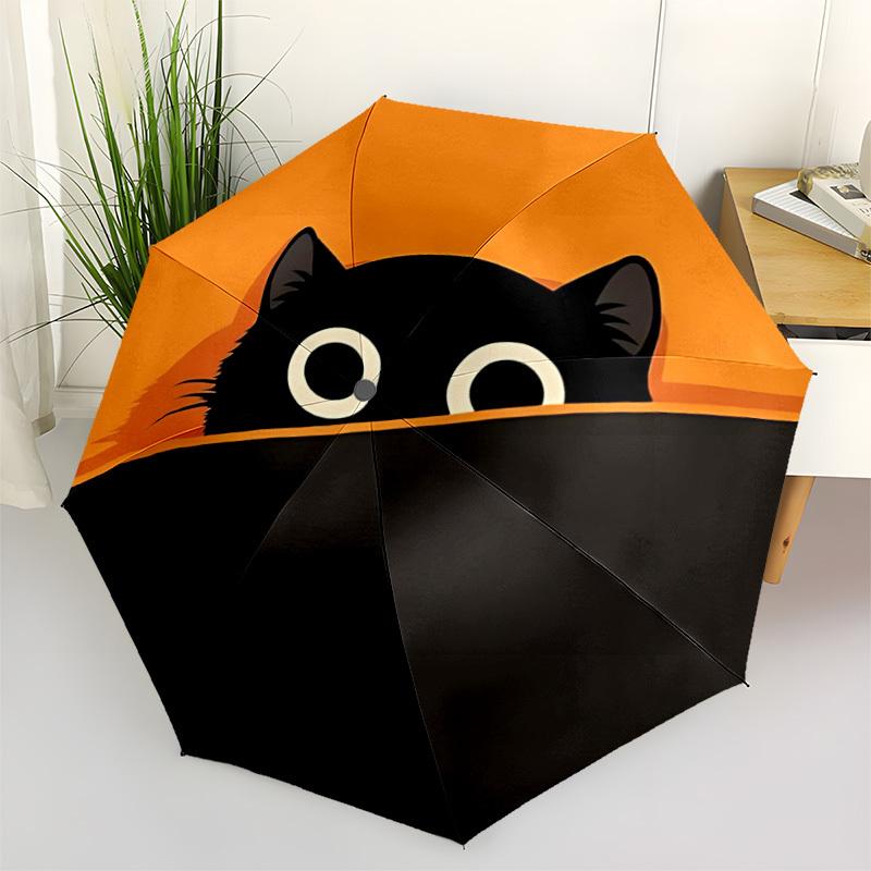 1 Stück Katzen-Taschen-Mode-Regenschirm mit automatischer Öffnungs-/Schließfunktion, 8-Speichen, winddicht, tragbar, für den täglichen Gebrauch317