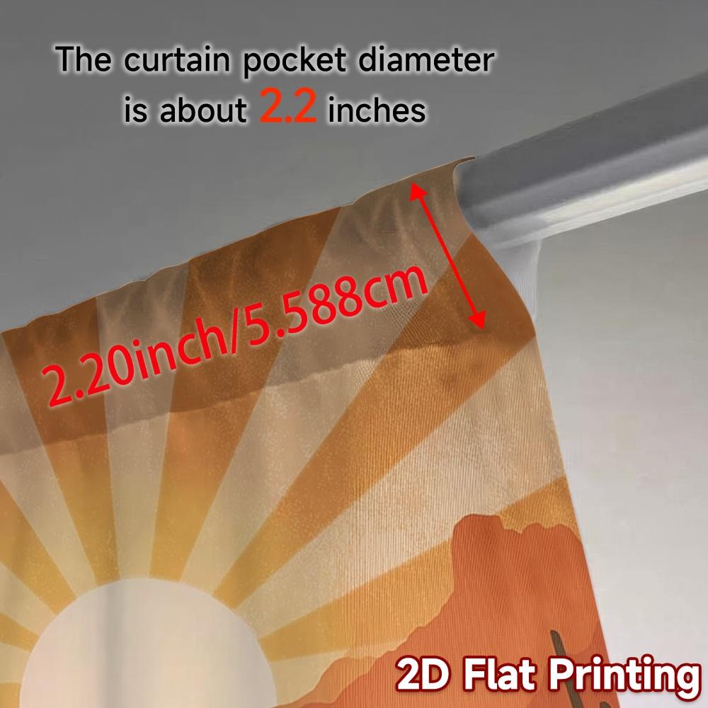 2pcs   2D FLAT PRINTING Curtains (Without Rod) DesertSunrise Popular Print Curtains Versatile Fabric Curtains Decorations For