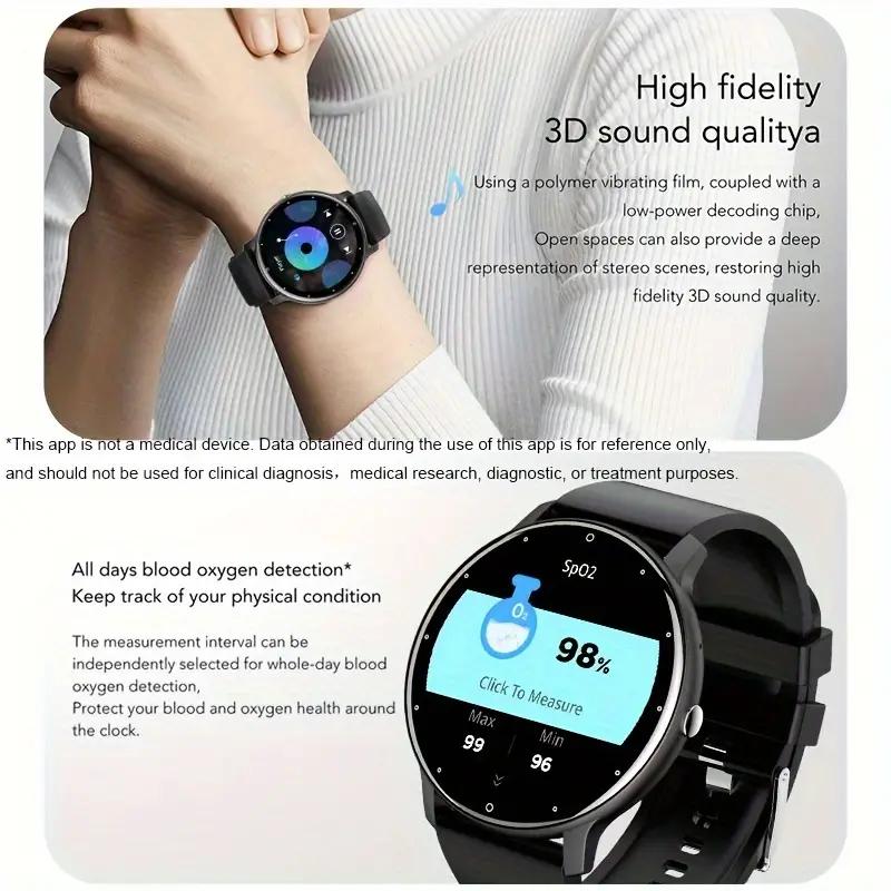 Smart Watch Men Ladies Full Touch Screen Heart Rate Detection Sports Fitness Call Pedometer Waterproof Watch for Android IOS