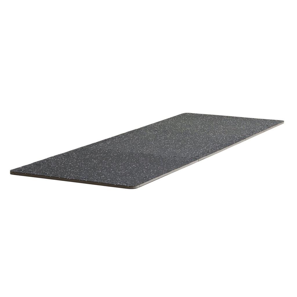 0.56" Thick Gym Floor Mats 25 Tiles Rubber Top with EVA Foam Black & White