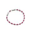 Elegant Ruby & Sapphire Marquise Bracelet - Simple Red Corundum Design