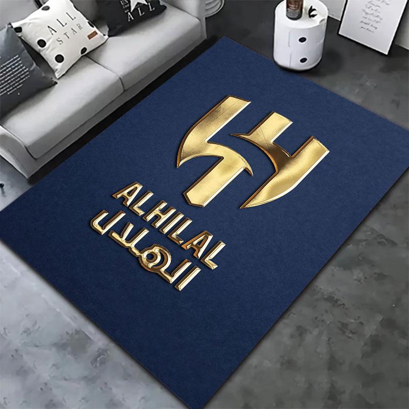 Tappeto Al-Hilal Saudi FC per Soggiorno Camera da Letto Casa Decorazione Divano, Tappetino Antiscivolo per Giochi Bambini