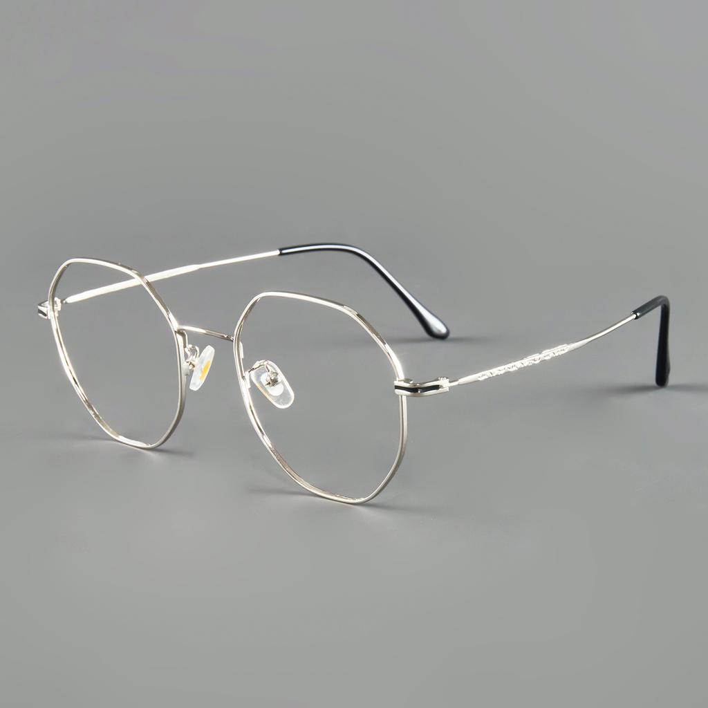 Retro Luxury Metal Polygonal Myopia Glasses for Women Men Advanced Large Frame Near Sight Eyeglasses Comfortable and Versatile