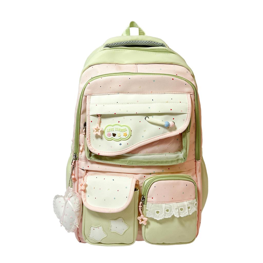 Schultasche frisch und süß hochwertiger Rucksack weiblich Dopamin Schmerz Tasche Mädchen Herz Rucksack Japanische Mittelstufe Oberschule Schüler Schultasche