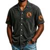 Men's Casual Halloween Print Short Sleeve Neck Shirt, Lightweight and Breathable