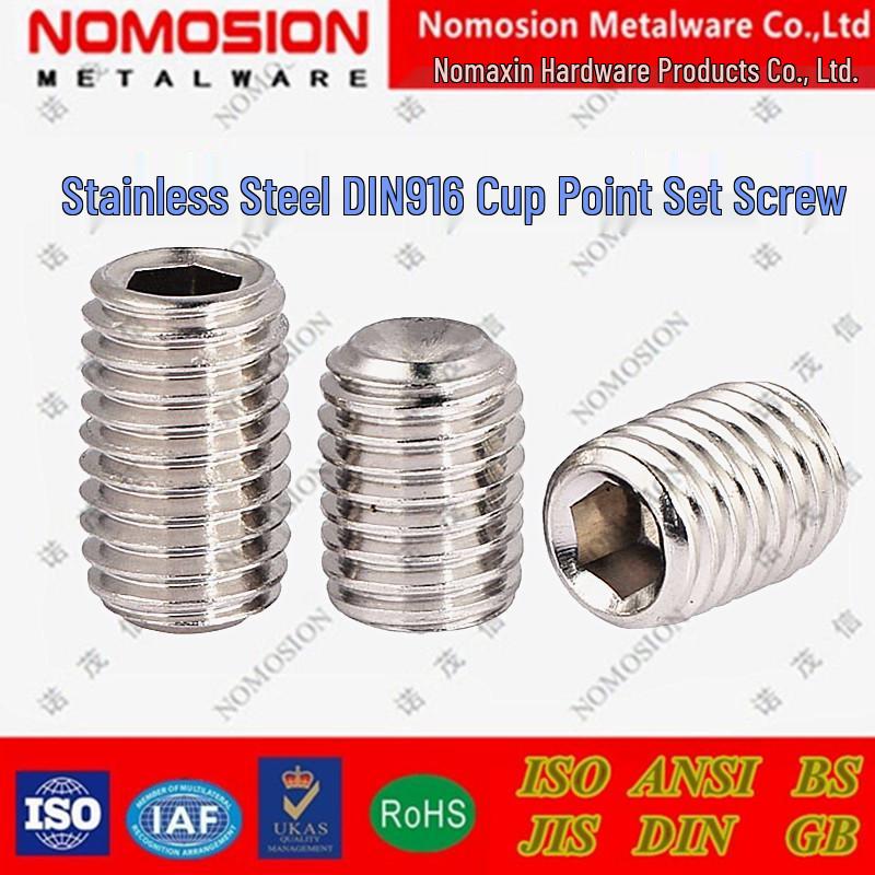 304 Stainless Steel Hex Socket Headless Grub Screw DIN916 M8 M10 M12 M16