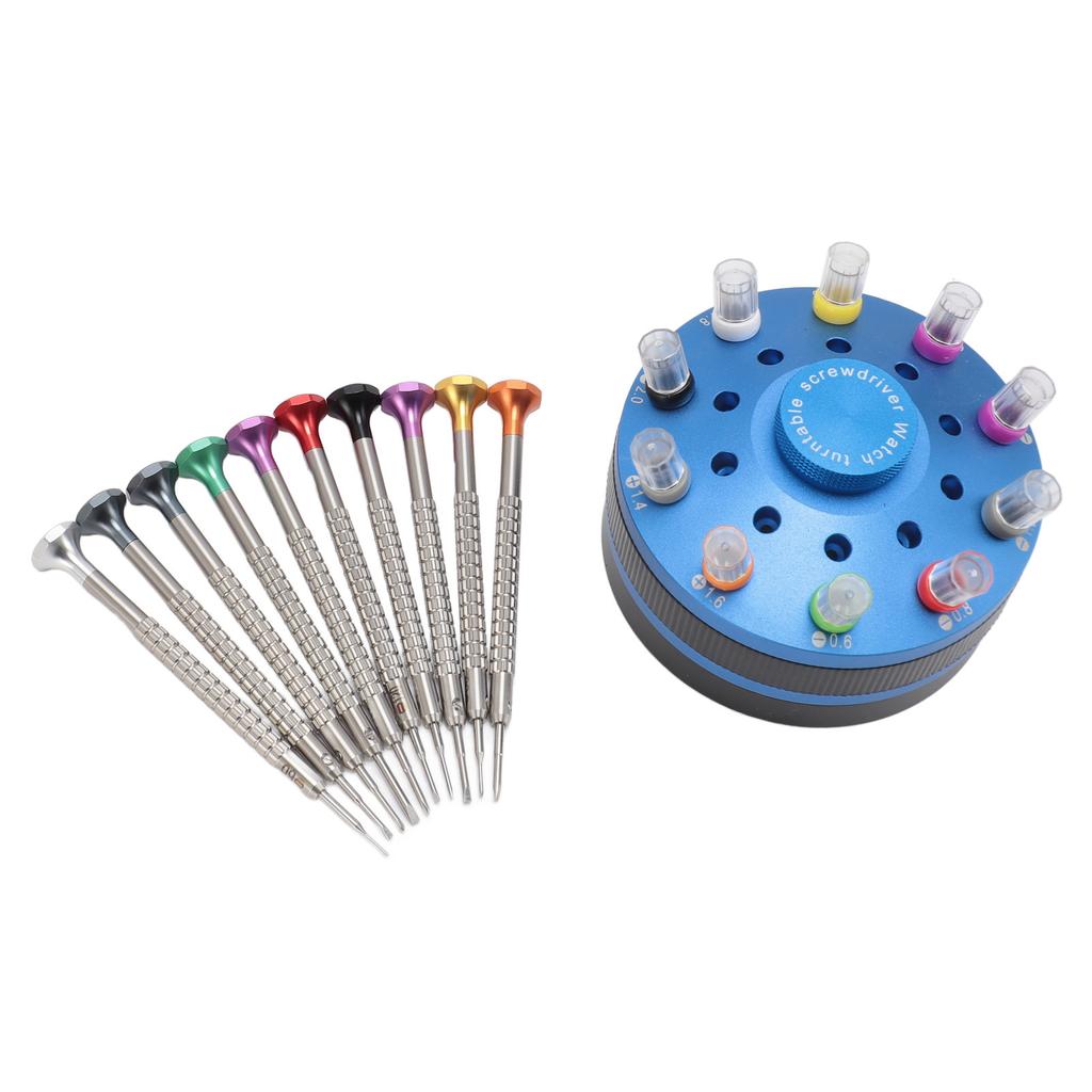 10pcs Professional Slotted Screwdriver Kit Multi Size Screwdriver Set with 20pcs Blades for Eyeglasses