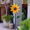 Rotating Gardening Plug Metal Flower Pinwheel Sunflower Flower Model Wind Rotator  Lawn