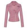 New Women's Motorcycle Jacket, Women's Leather Jacket Short, Slim Suede Leather Jacket Women's
